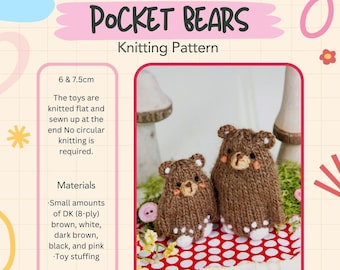 Pocket Bears Knitting Pattern PDF
