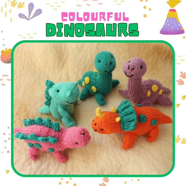 Dinosaur Knitting Pattern Etsy
