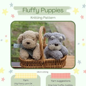 Fluffy Puppies Knitting Pattern PDF