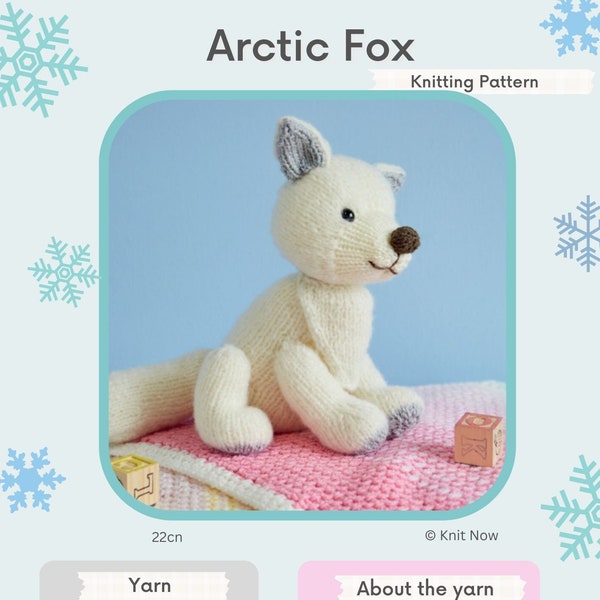 Arctic fox knitting pattern PDF