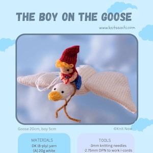 Boy on a goose mobile knitting pattern PDF
