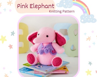Pink Elephant knitting pattern PDF