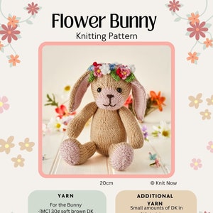 Flower Bunny Knitting pattern PDF