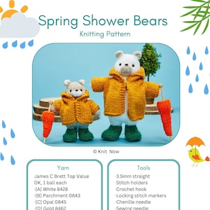 Spring Shower Bear knitting pattern PDF