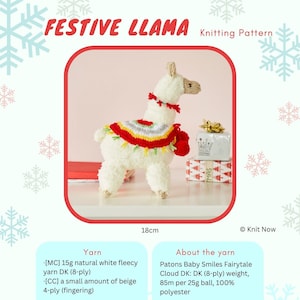 Festive Llama knitting pattern PDF