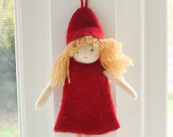 Waldorf Inspired Wet-Felted Hanging Fairy