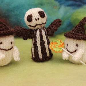 Hand-Knitted Mini Halloween Ghosts Set