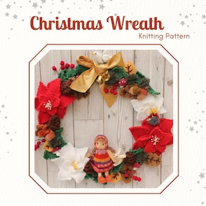 KNITTING PATTERN PDF Knitted Christmas Wreath 40cm