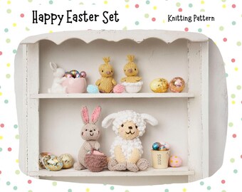 Happy Easter Set, Easter Toy Knits, Knitting Pattern PDF