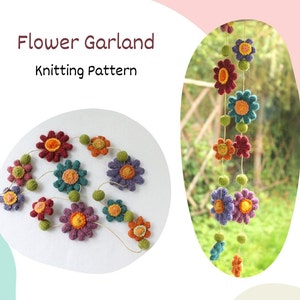 Flower Garland Knitting Pattern PDF