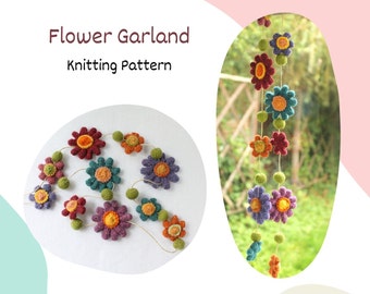 Flower Garland Knitting Pattern PDF