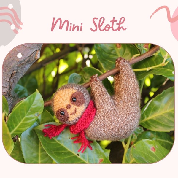 Mini Sloth knitting pattern PDF