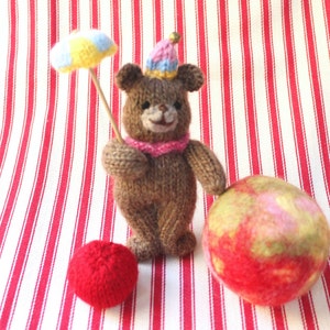 Playful Bear with Mini Umbrella and Felt Ball