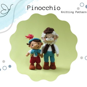 Pinocchio and Grandfather Dolls Knitting Pattern PDF