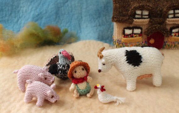 Buy Mini Knitted Farmyard the Little Baby and Farm Animals Set Online in  India - Etsy