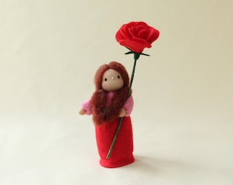 Waldorf Inspired Felt Flower Fairy Doll; Ms. Rose