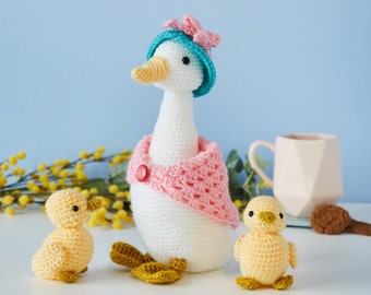 Mummy Duck and Baby duckling crochet pattern PDF