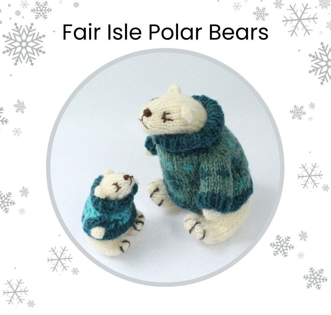 Fairisle Polar Bear Christmas Pattern Print Automatic Foldable Umbrella