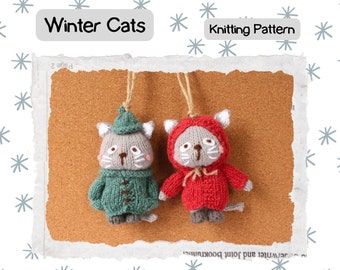 Winterkatzen Strickkatzen Strickmuster PDF