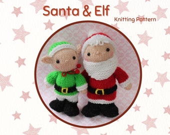 Santa and his elf knitting pattern PDF