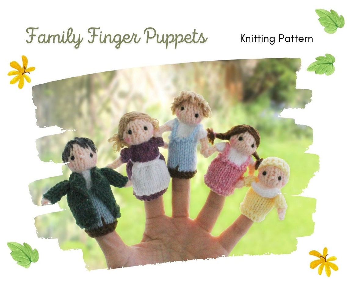 Family Finger Puppets, Knitted Puppets, Knitting Pattern PDF - Etsy UK