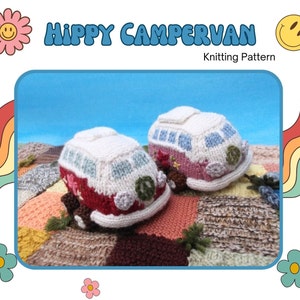 The Hippy Campervan Knitted Van Knitting Pattern PDF
