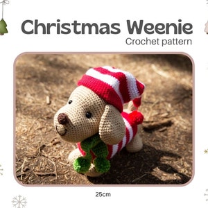 Christmas Weenie Crochet Dog Pattern PDF
