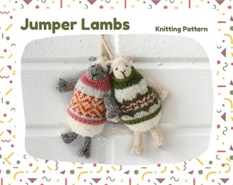 Jumper Lambs Knitted Lambs wearing Jumpers (Sweaters) Knitting Pattern PDF