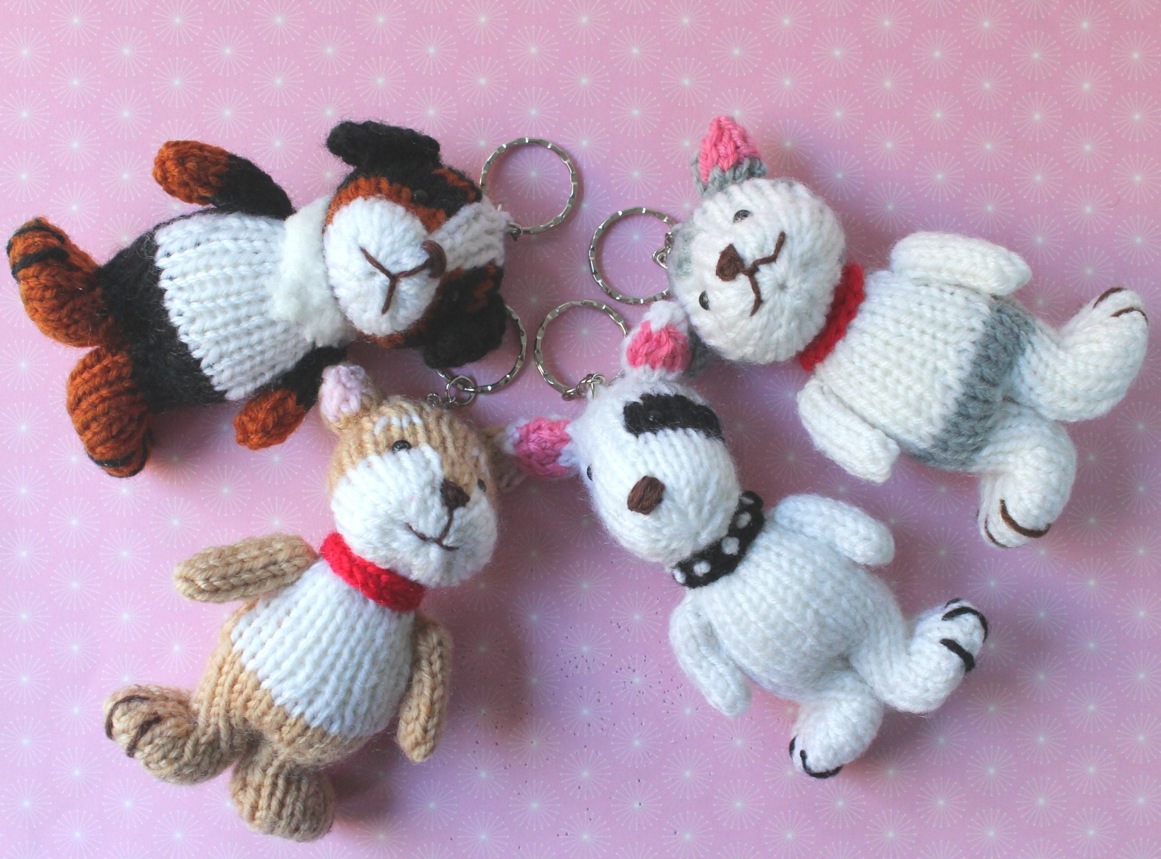 Keychain Knitting Patterns KNITTING PATTERN PDF: Puppy Keychains Set 2 - Etsy