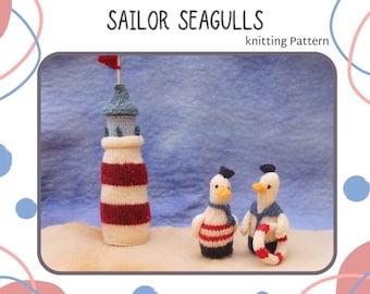Sailor Seagulls and Lighthouse Knitting Pattern PDF
