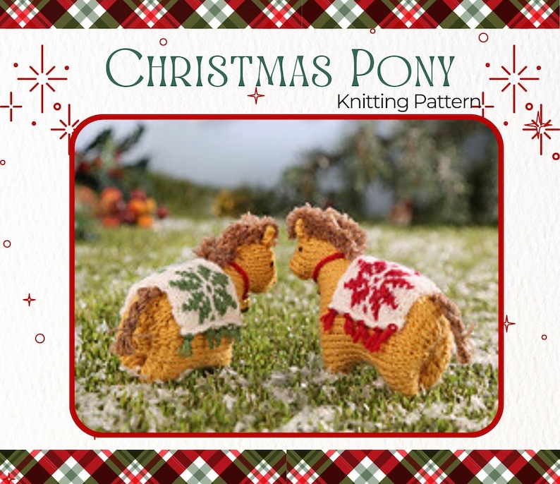 Christmas Ponies Knitting Pattern PDF image 1