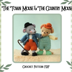 Stadsmusen och Landsbygdsmusen Virkmönster för Amigurumi i PDF-format