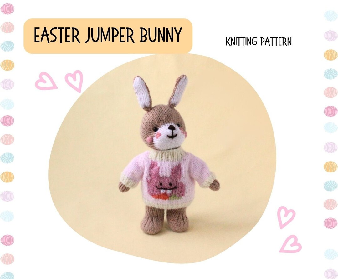 Easter Jumper Bunny, Bunny in Easter Jumper Knitting Pattern PDF Etsy