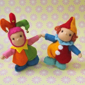 Mini Felt Colorful Jester Dolls