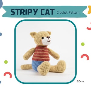 Stripy Amigurumi Crochet Cat Crochet Pattern PDF