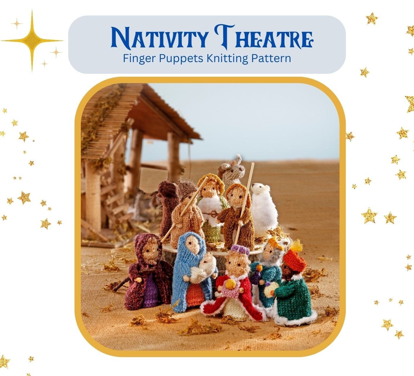 Nativity Theatre Finger Puppets Knitting Pattern PDF Complete Set ...