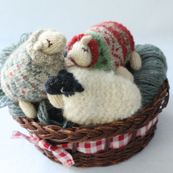 Fair Isle and Boucle Sheep Knitting Pattern PDF