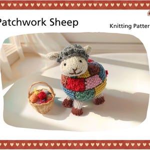 Patchwork Sheep, Knitted Sheep, Knitting Pattern PDF