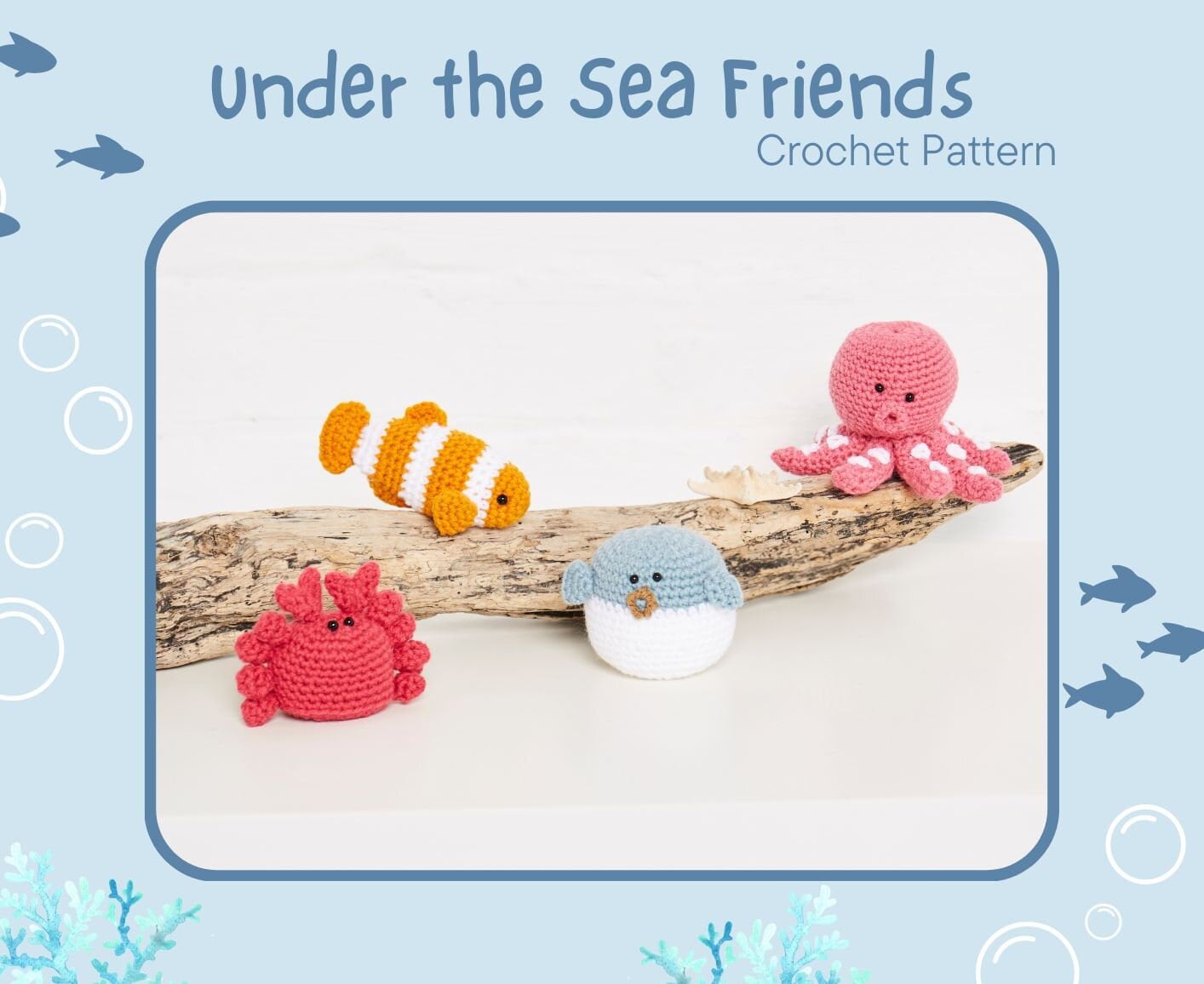 海の下の友達あみぐるみ海の生き物かぎ針編みパターン PDF - Etsy 日本