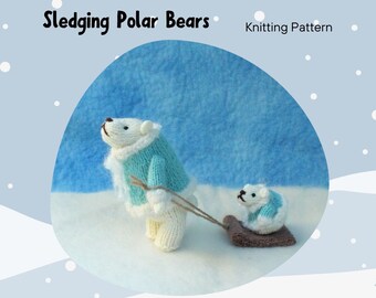 Sledging Polar Bears knitting pattern PDF