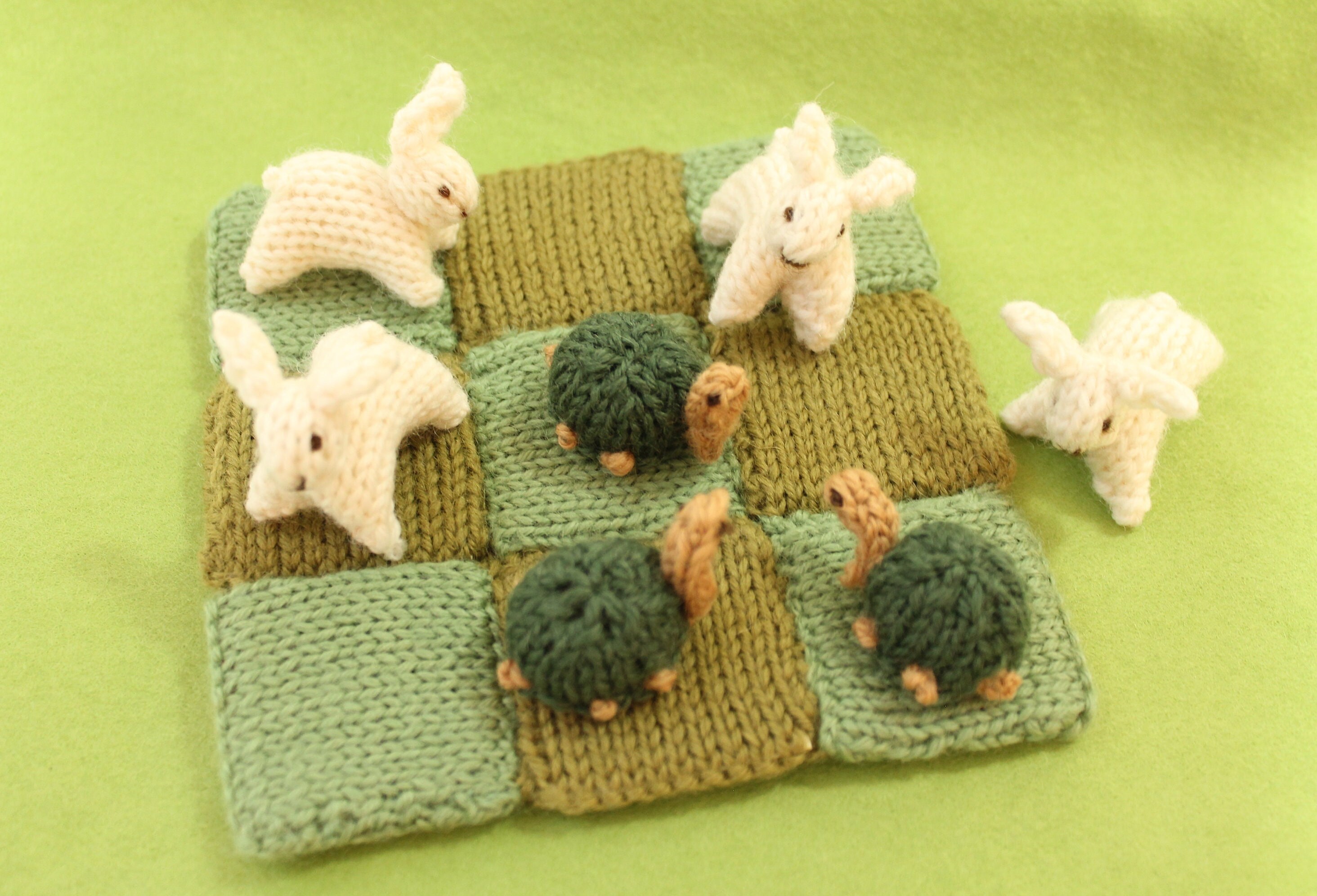 KNITTING PATTERN PDF Hare and Tortoise Noughts and Crosses Etsy