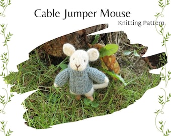 Cable Jumper Mouse Knitted Mouse Knitting Pattern PDF