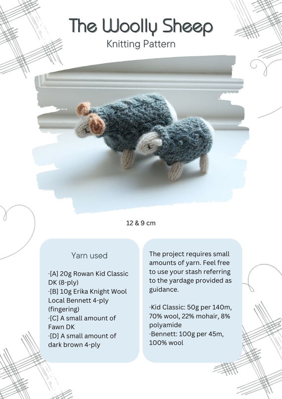 The Woolly Sheep Knitted Sheep Knitting Pattern PDF - Etsy