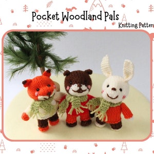 Little Woodland Animal Mascot Pocket Woodland Pals Knitting Pattern PDF
