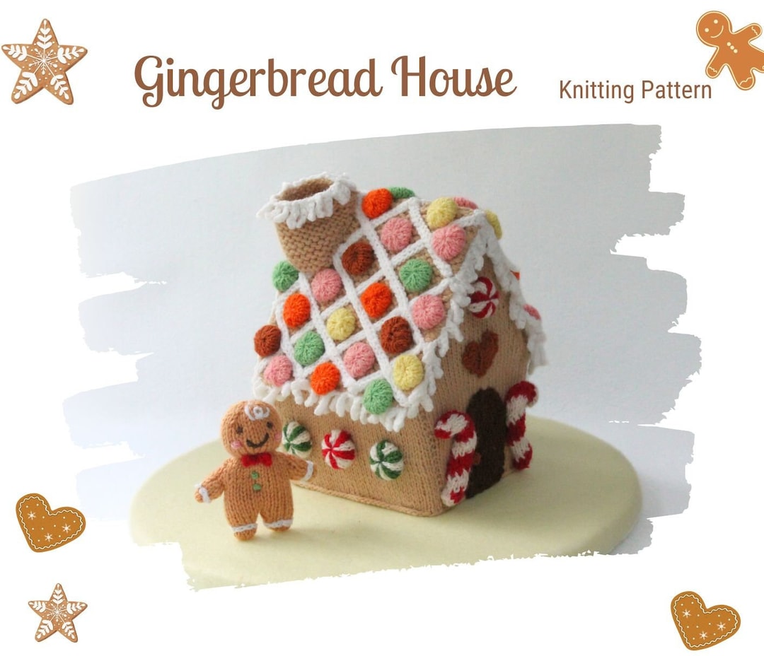 Gingerbread House and Gingerbread Man Knitting Pattern PDF - Etsy UK