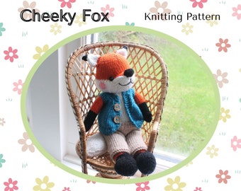 Cheeky Fox, Fox in Waistcoat, Knitting Pattern PDF