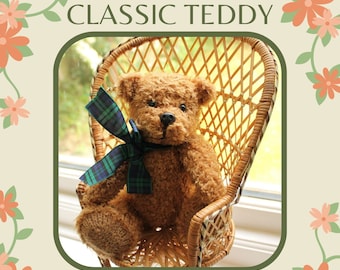 Super Cute Super Ted Soft Toy, Vintage Knitting Pattern, PDF