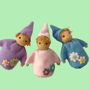 Mini Pastel Flower Dolls Set of Three