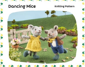 Dancing Mice Knitting Pattern PDF, Girl and Boy Mouse Pattern