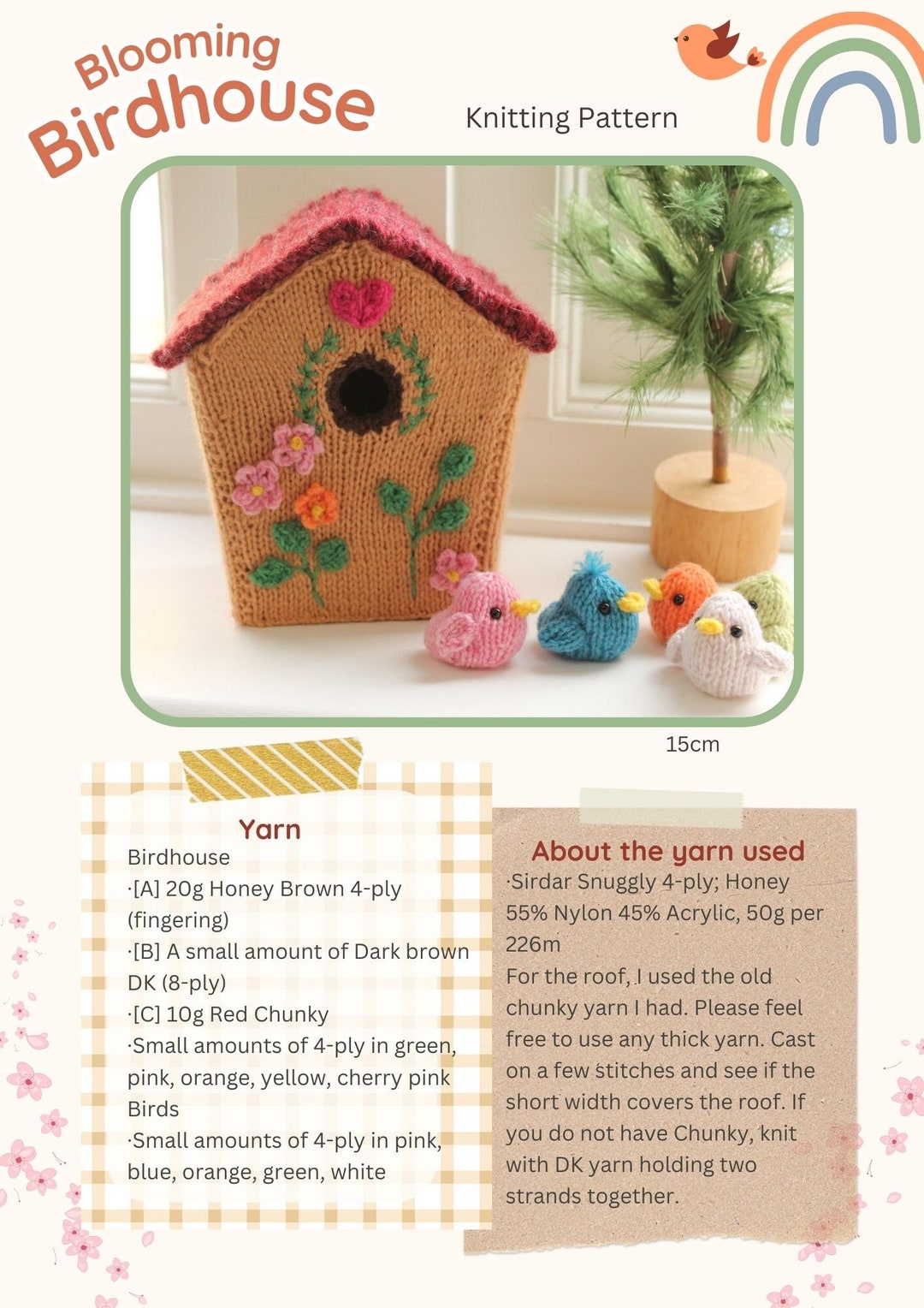 Birdhouse Knitting Pattern PDF Etsy